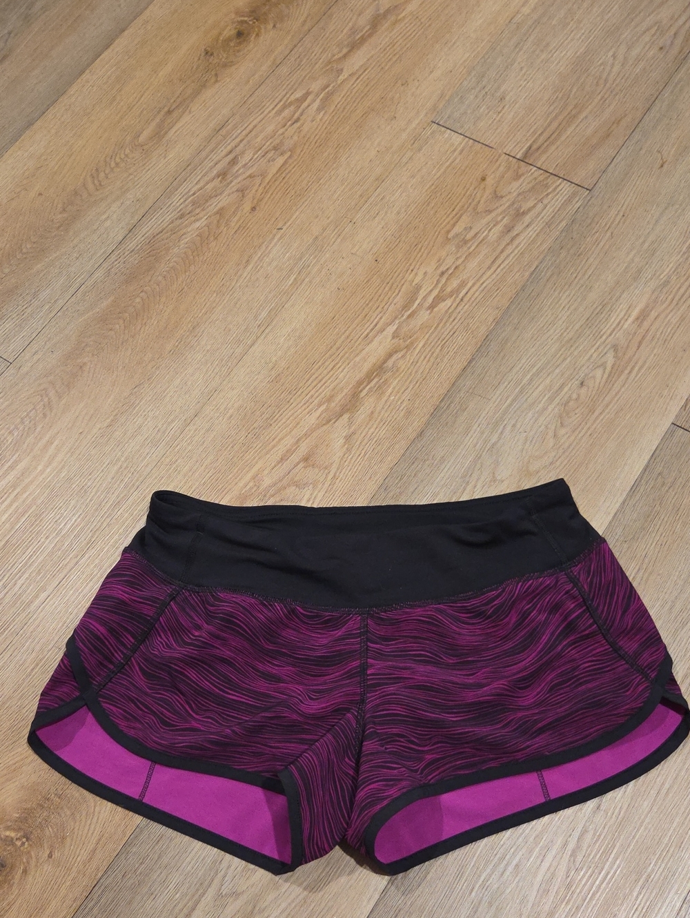 lululemon athletica Black Waist Purple Wave Running Shorts